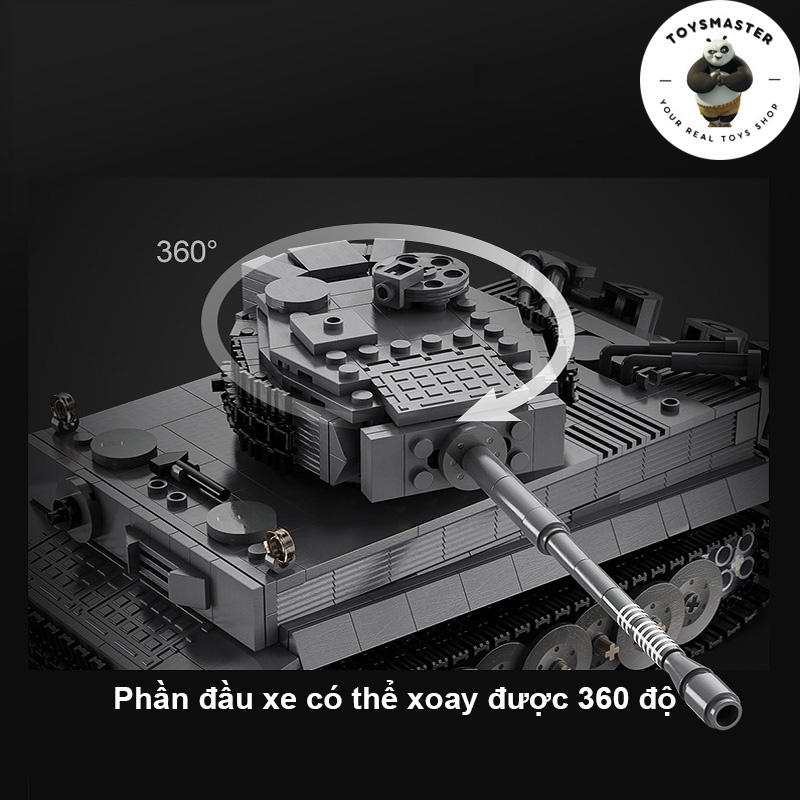 Đồ Chơi Lắp Ráp Xếp Hình Xe Tăng Điều Khiển Từ Xa Mô Hình Tiger Tank ModelC61071 Với 925 Mảnh Ghép