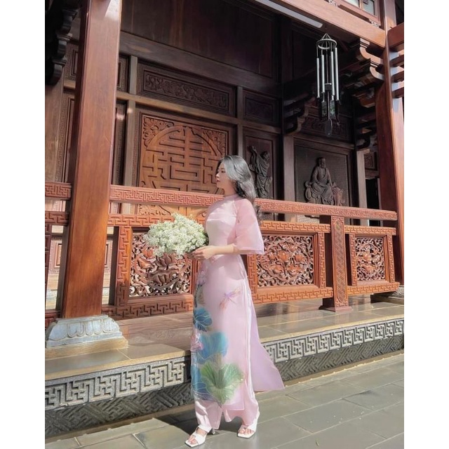😍Áo dài cách tân tơ 4 tà cao cấp đính kết 100% chuẩn thiết kế cao cấp