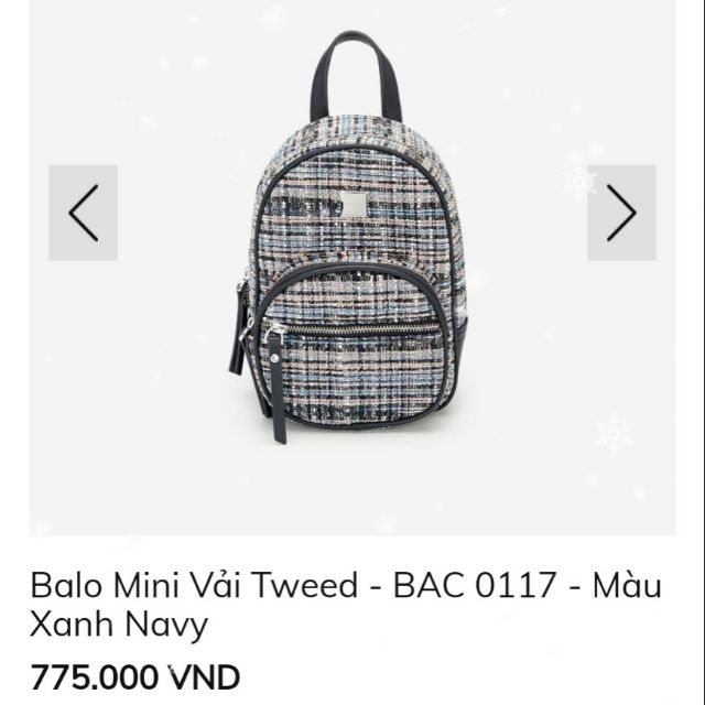 Balo mini vải Tweed - BAC0117- Màu xanh navy.
Số ngăn: 1 ngăn lớn 4 ngăn nhỏ.
Kích thước: 16*12*20.5