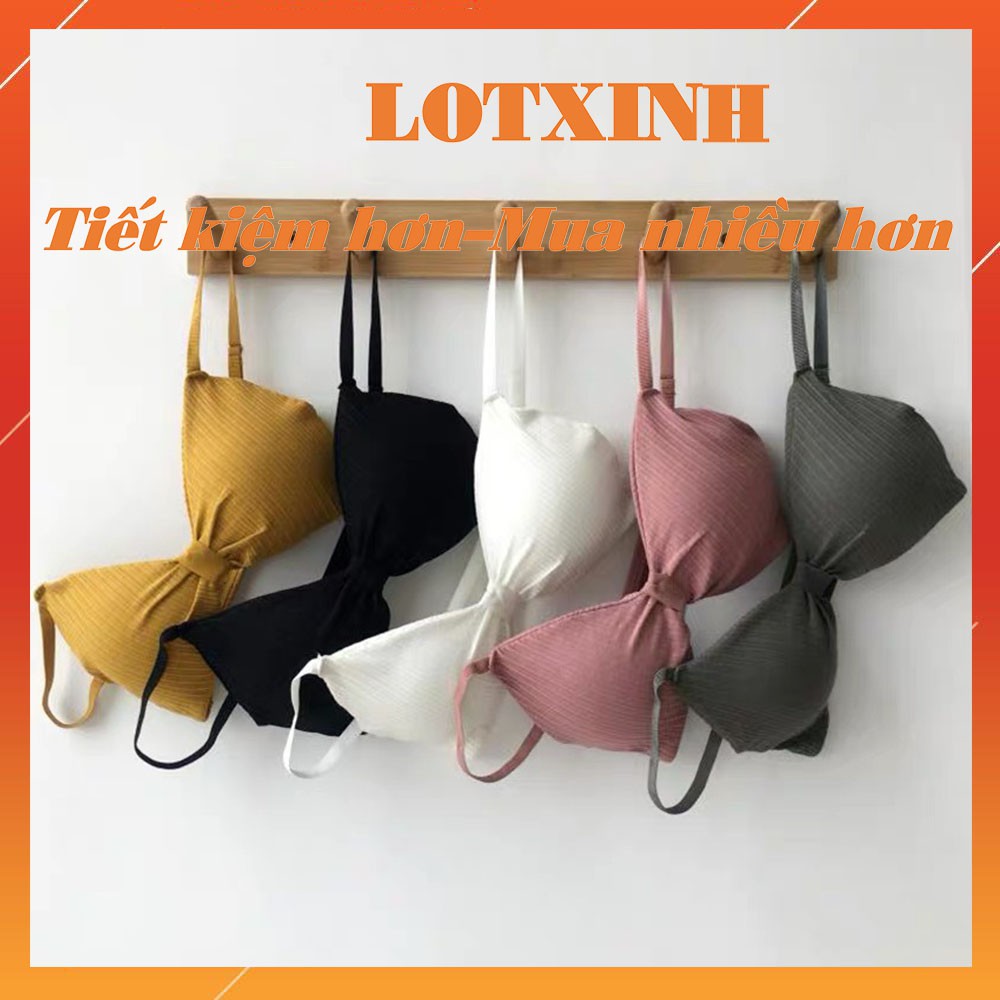 Áo ngực Cotton không gọng thắt nơ dây vải đệm mỏng nâng ngực AOLOT16