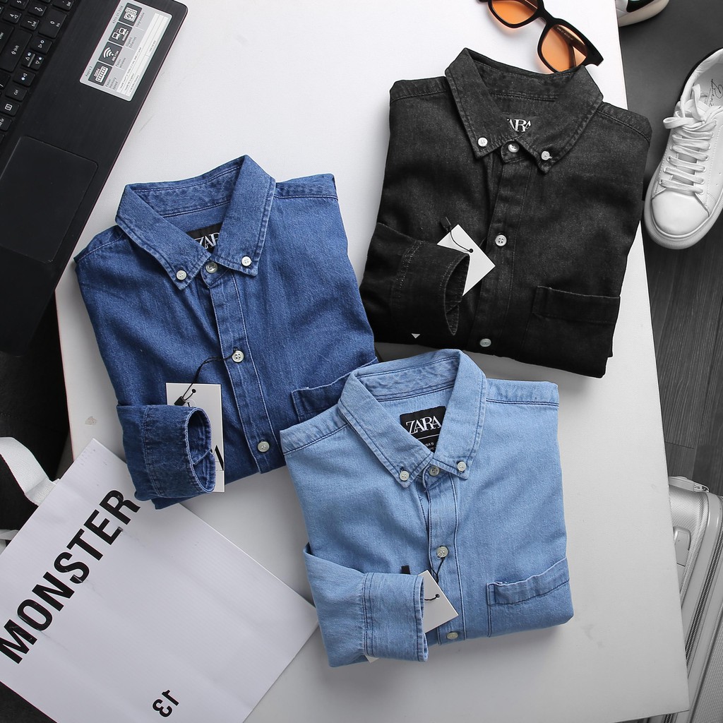 Áo sơ mi jeans -khoác jeans cực bụi bặm[hình thật] | BigBuy360 - bigbuy360.vn