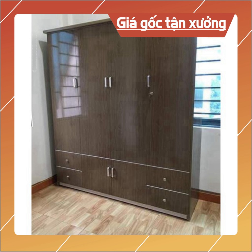 [Chỉ ship HN] Tủ quần áo nhựa đài Loan 4 cánh  kích thước 185*165cm Freeship