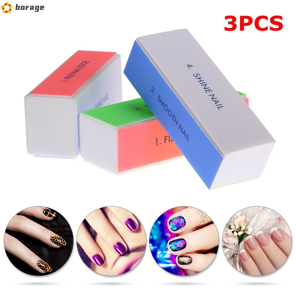 [Hàng mới về] 3 Khối mài giũa móng tay 4 mặt chuyên nghiệp