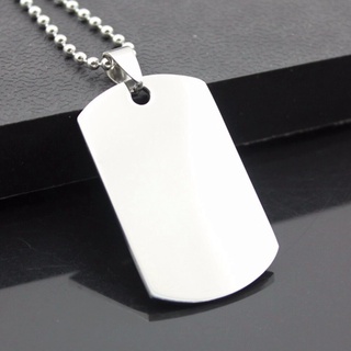 vòng cổ, Thẻ bài quân đội dogtag, (thẻ trơn k khắc) Vòng cổ Mặt Thẻ bài Khắc Chữ Bằng Thép Không Gỉ Màu Bạc Thời Trang