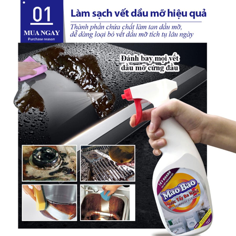 Nước Tẩy Đa Năng Mao Bao 600ml