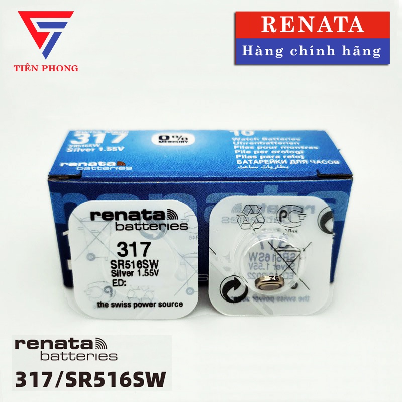 Pin Đồng Hồ Renata SR516SW 317 SR516 - Vỉ 1 Viên Chính Hãng