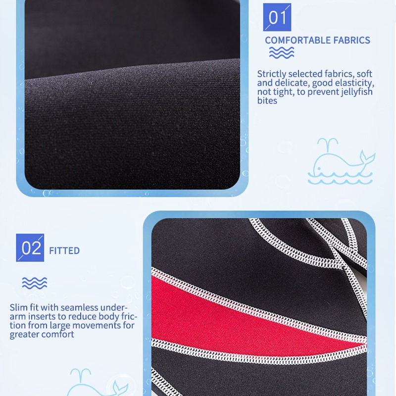 Bộ Đồ Bơi Tay Dài Chống Nắng Chất Liệu Dày Dặn Giữ Ấm Cho Bé