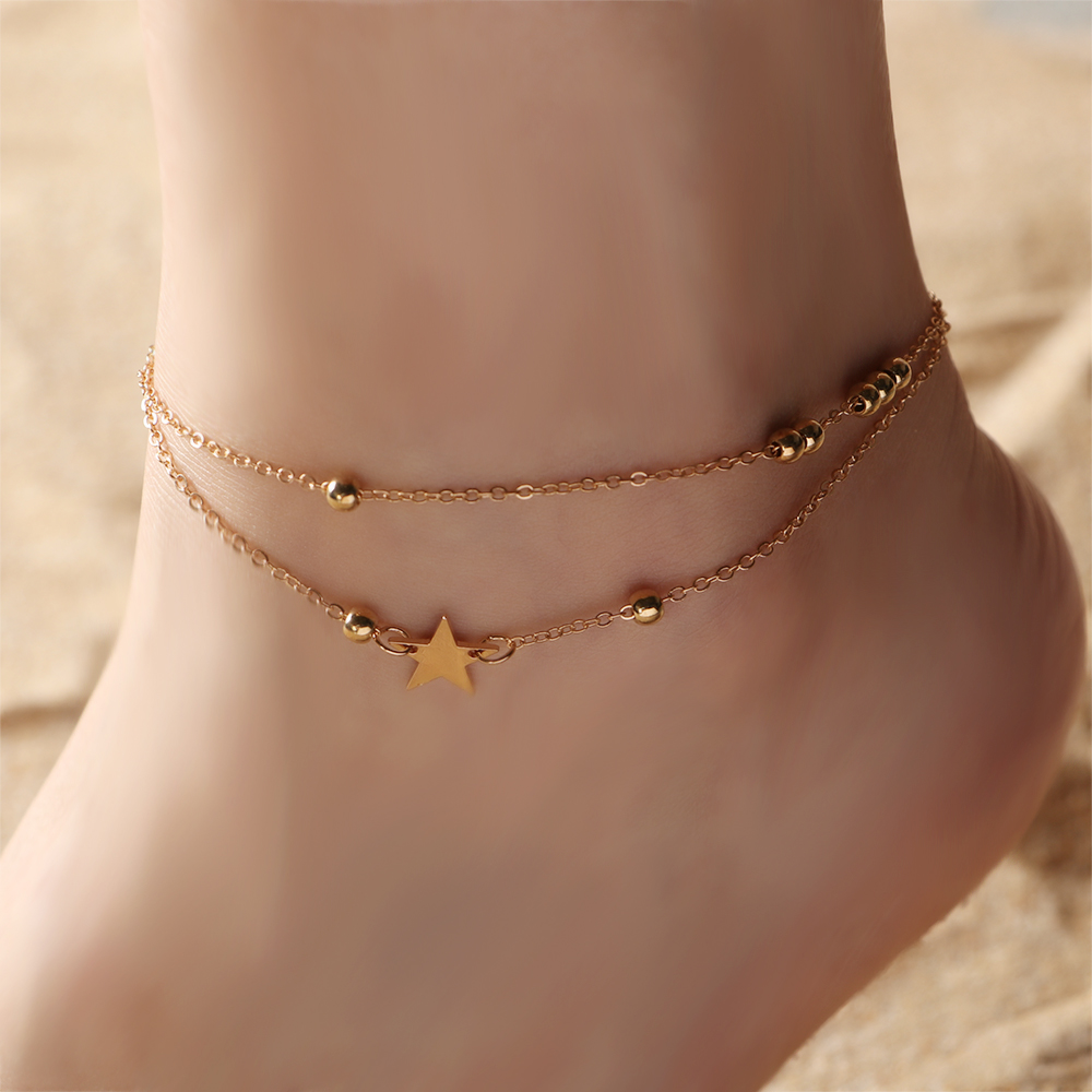 Lắc Chân Xỏ Hạt Phong Cách Boho Mihan1
