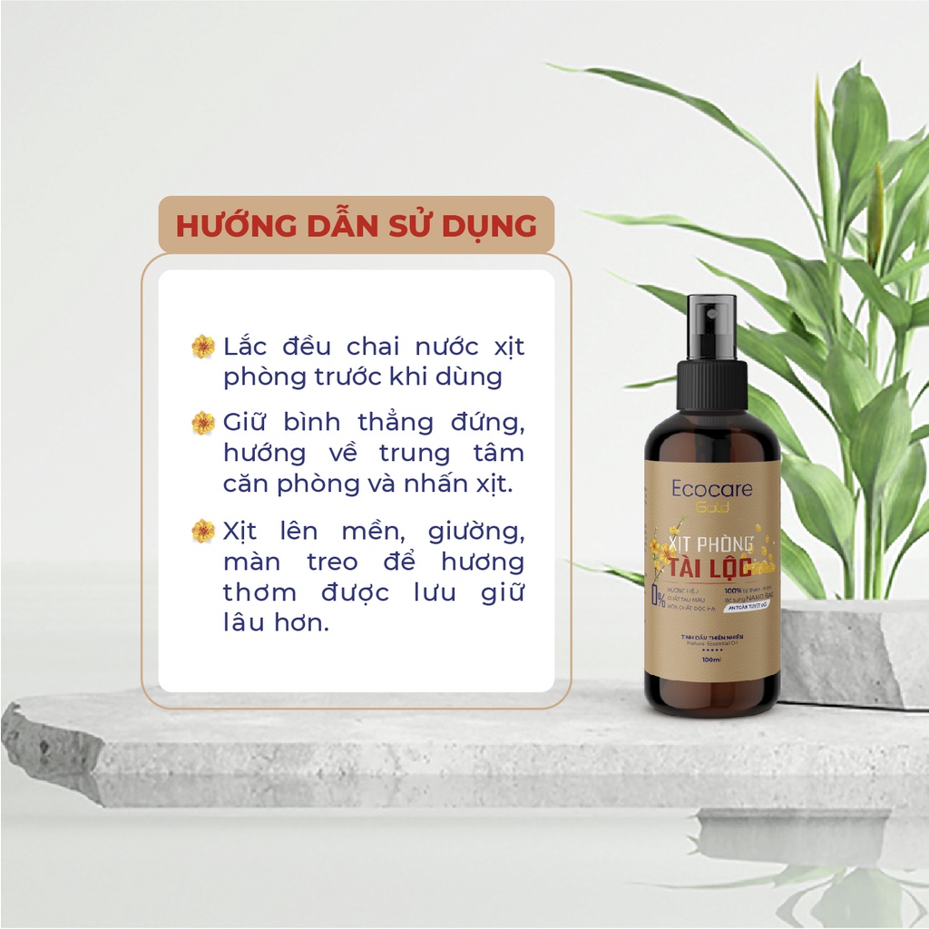 Bình xịt phòng tinh dầu Tài Lộc Ecocare 100ml-Sản phẩm độc quyền Tết 2022