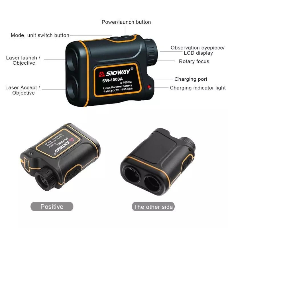 Ống Nhòm Đo Khoảng Cách, Tốc Độ Bằng Laser Từ Xa Chống Nước IP54 SNDWAY SW-1000A