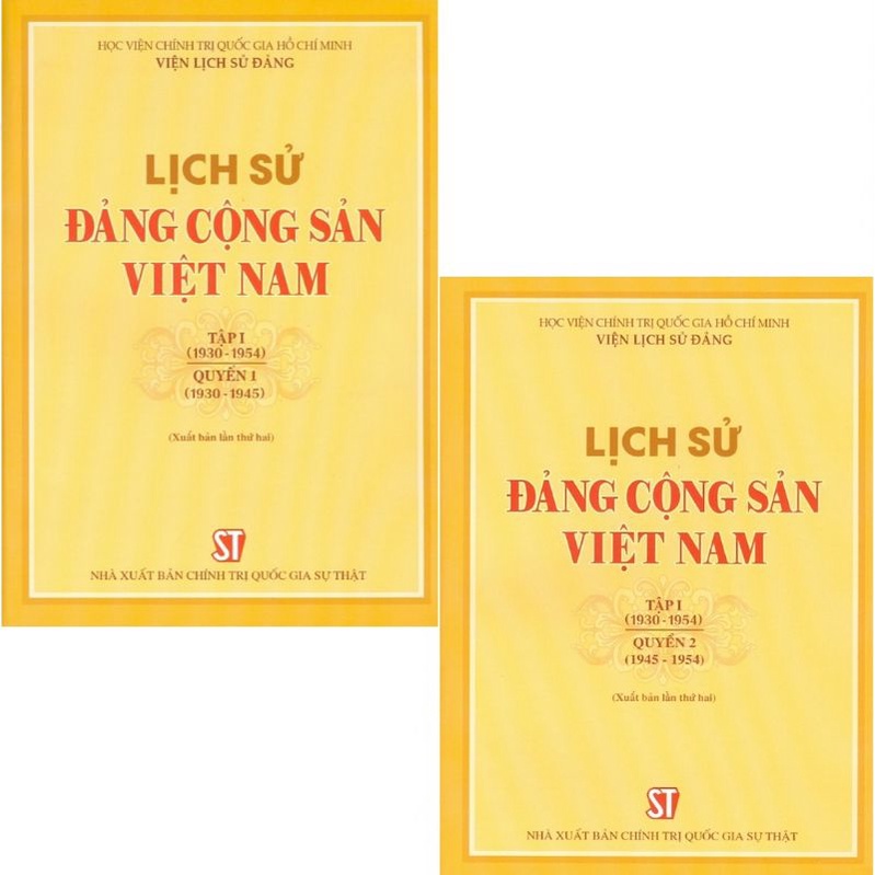 Sách - Combo Lịch Sử Đảng Cộng Sản Việt Nam - Tập 1 (1930 - 1954): Quyển 1 (1930 -1945) + Quyển 2 (1945 -1954)