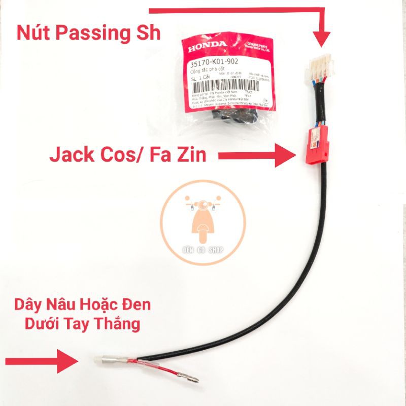Bộ Giắc Chế Passing Cho Các Đời Xe Honda Xài Bóng Halogen