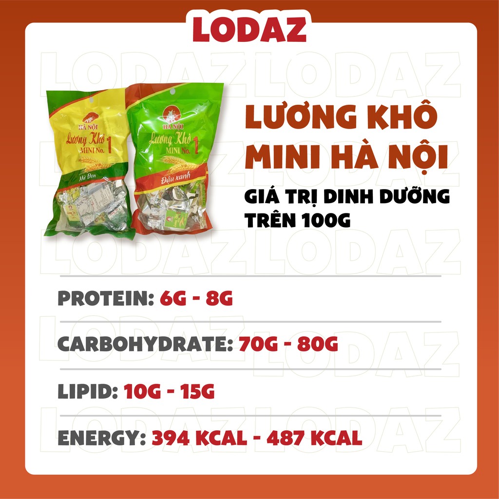 Lương khô mini Hà Nội, bánh lương khô dinh dưỡng thơm ngon tiện lợi gói 250gr