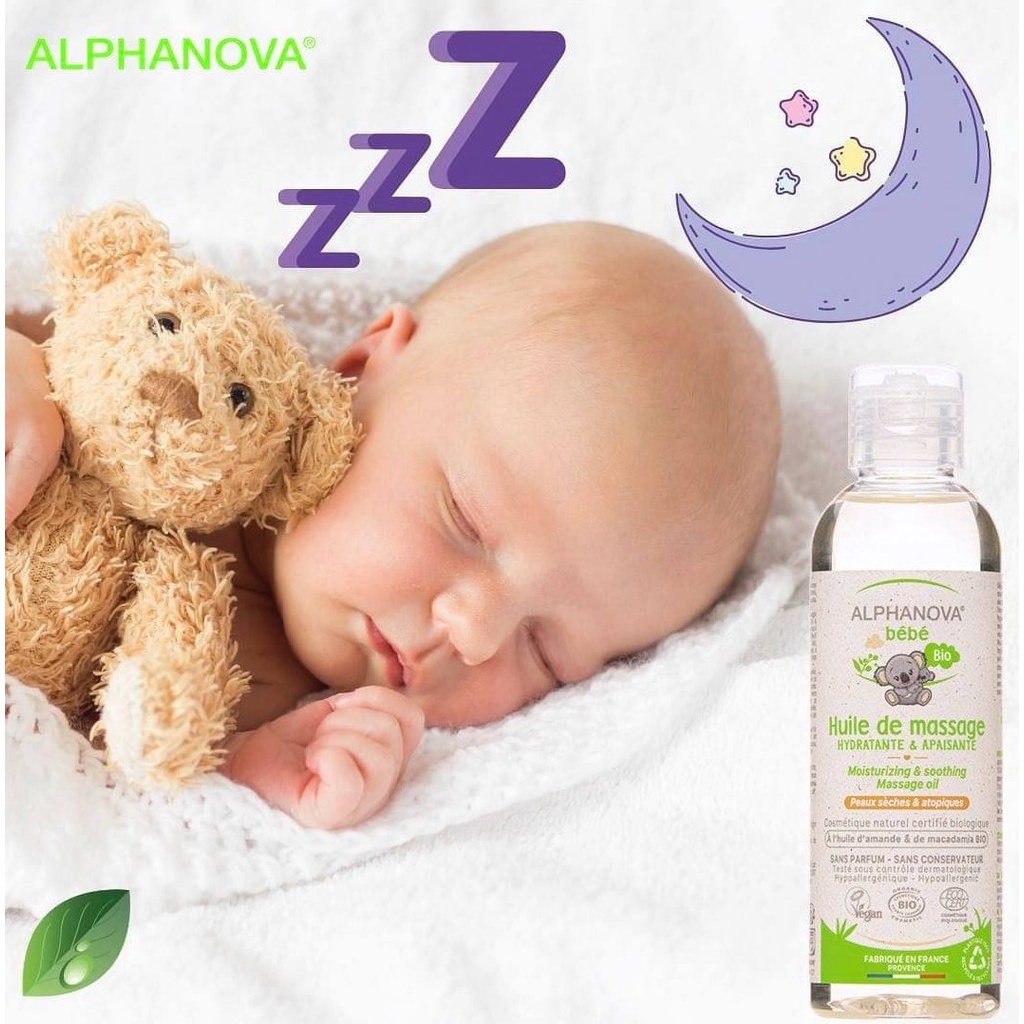 Dầu mát xa hữu cơ cho bé 100ml Alphanova Organic Baby Massage Oil