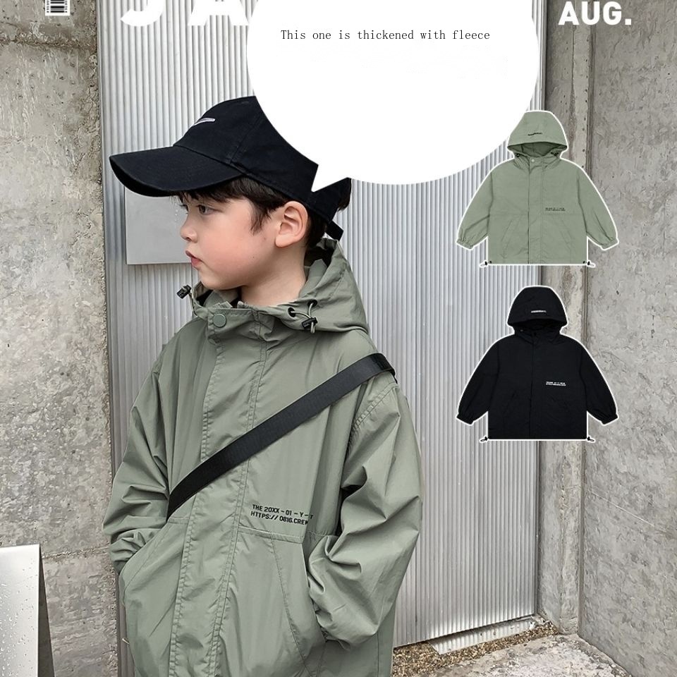 Áo Khoác Gió Có Mũ Trùm Thời Trang Thu Đông Hàn Quốc 2022 Cho Bé Trai