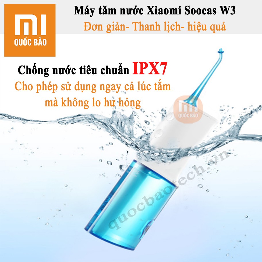 Máy tăm nước Xiaomi Soocas W3- Bình nước 230ml, pin 2200mAh