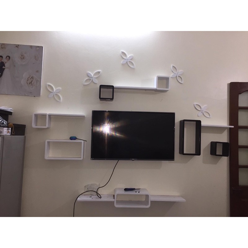 Kệ gỗ treo tường trang trí, decor nhà cửa. Tặng đinh vít treo tường. Bảo hành 2 năm