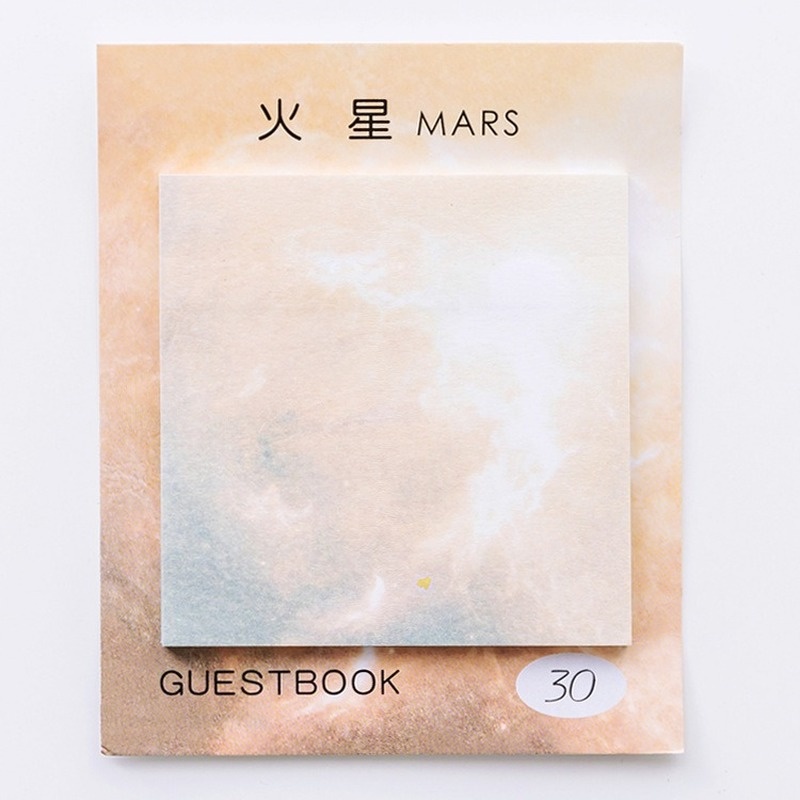 Bộ 30 Tờ Giấy Ghi Chú Hình Vuông Họa Tiết Hành Tinh Đẹp Mắt Có Thể Xé Và Dính Dầu Ghi Chú Và Thông Điệp N Times