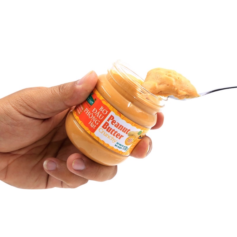 BƠ ĐẬU PHỘNG HẠT peanut butter crunchy GOLDEN FARM 170GR ĂN KÈM SANDWICH, BÁNH MÌ, KEM, SINH TỐ, SẢN PHẨM DATE XA