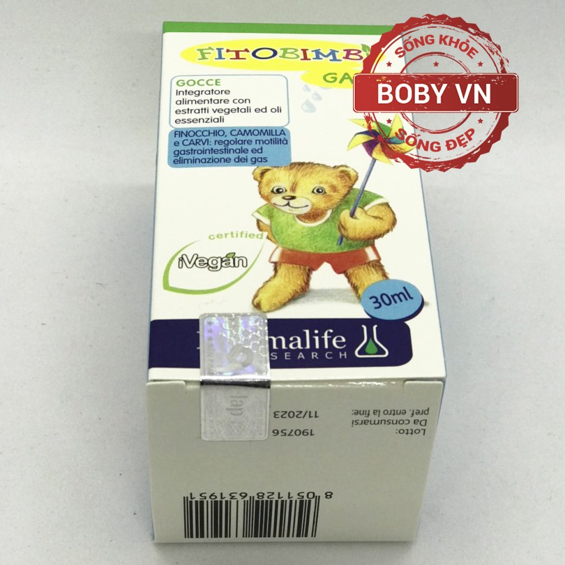 Fitobimbi Gas giảm đầy hơi nôn trớ chướng bụng tăng cường hệ tiêu hóa cho bé - Lọ 30ml - Boby