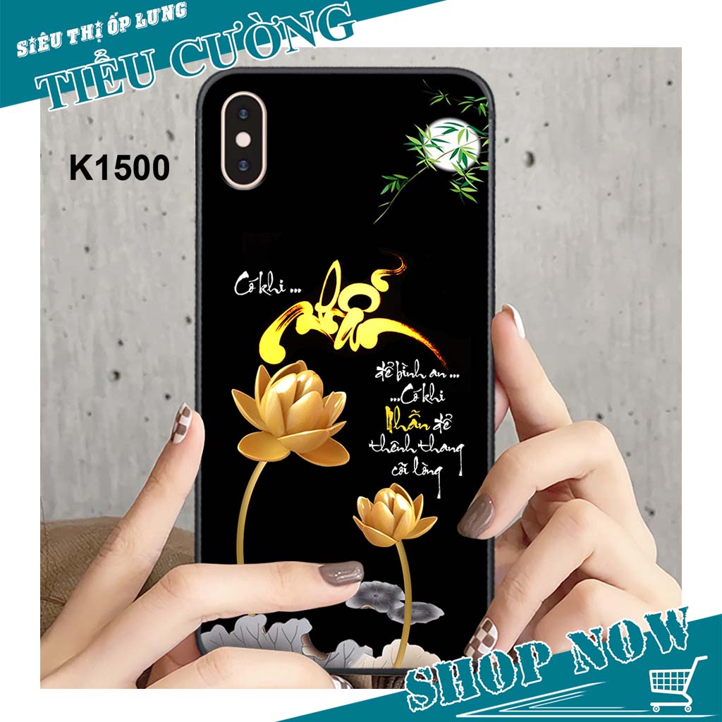 Ốp iPhone X / XS / XR / XS MAX in hình thư pháp ca dao vợ chồng tài lộc siêu đẹp