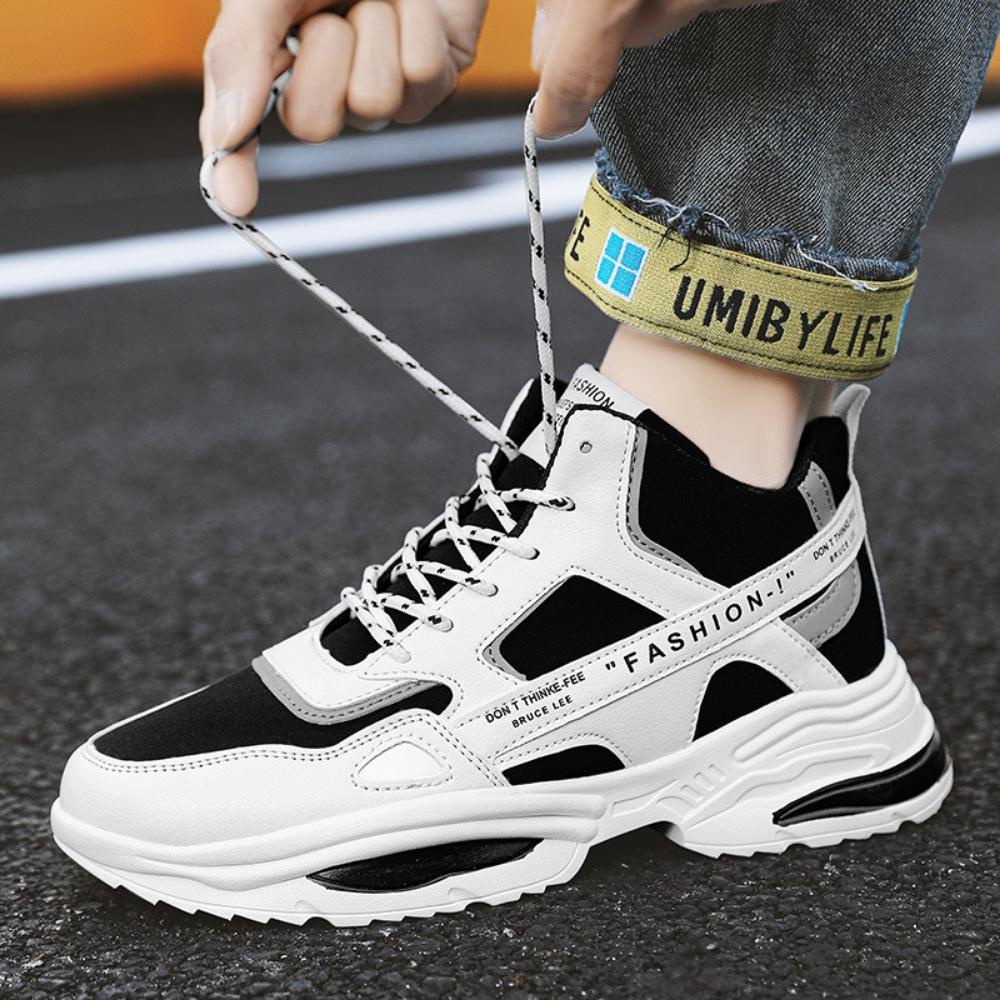 Giày cao cổ nam sneaker Watah viền phản quang phong cách nổi bật