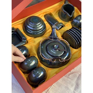 Hộp si lót lụa đỏ 🎁 Hộp đựng ấm chén quà tặng
