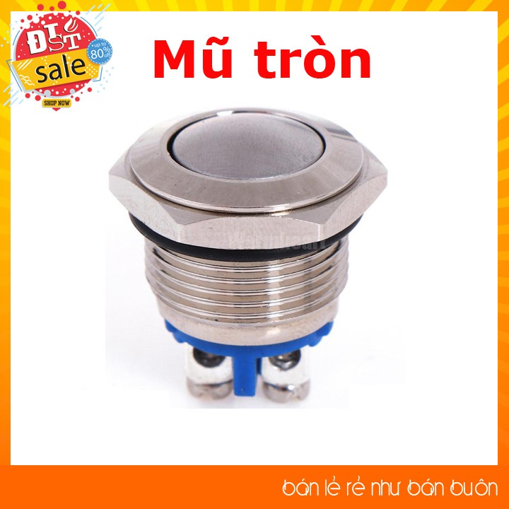 Nút nhấn nhả kim loại 16mm chống nước - 3 loại nút nhấn tùy chọn