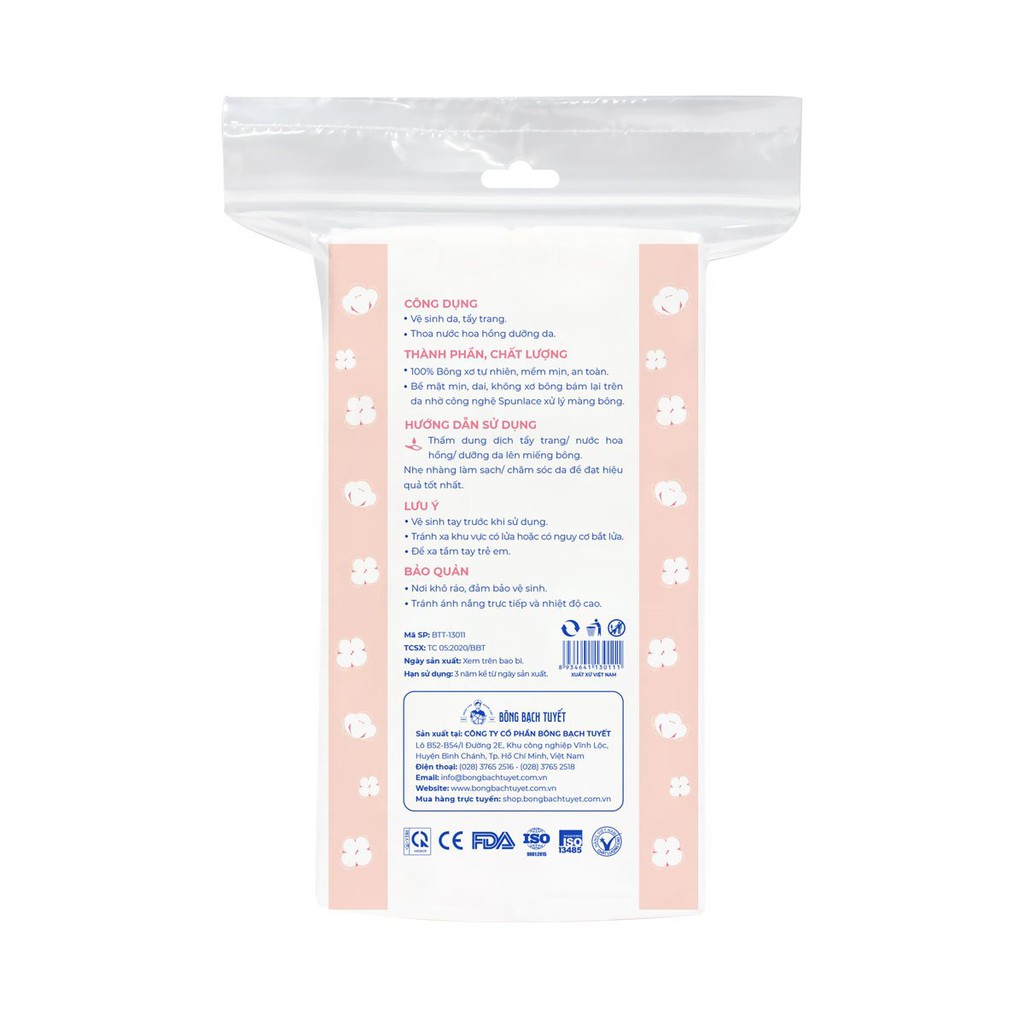 Bông Tẩy Trang Cotton Bề Mặt Mịn Kotton Beauty 180 Miếng