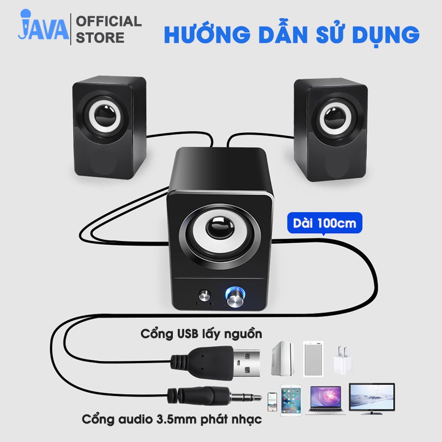 [Bass Cực Mạnh] Bộ 3 Loa Máy Tính PC Cao Cấp 2.1 - Loa vi tính Âm Bass Echo Hay - Nhỏ Gọn