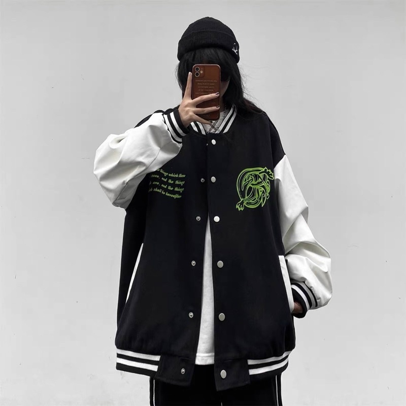 Áo bomber kaki from rộng unisex style ulzzang