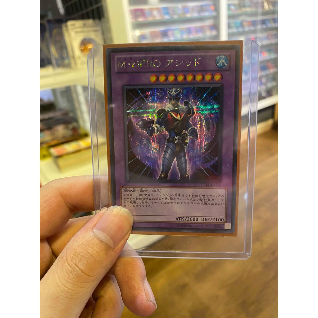 [ Dưa Hấu Yugioh ] Lá bài thẻ bài Masked HERO Acid – Secret Rare - Tặng bọc bài nhựa bảo quản