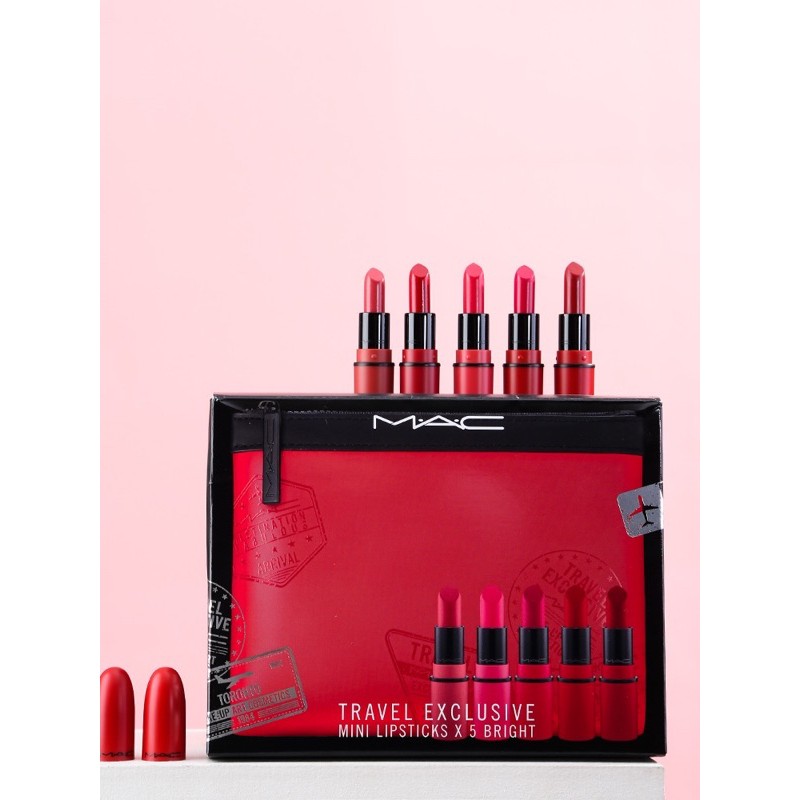 💋Set Son Mac Travel Exclusive Mini Lipsticks - Bright💄