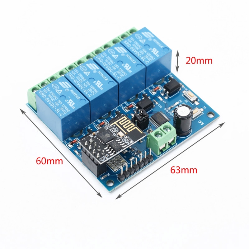 Mô đun rơ le Wifi 5v Esp8266 Esp-01 4 kênh điều khiển từ xa dành cho nhà thông minh