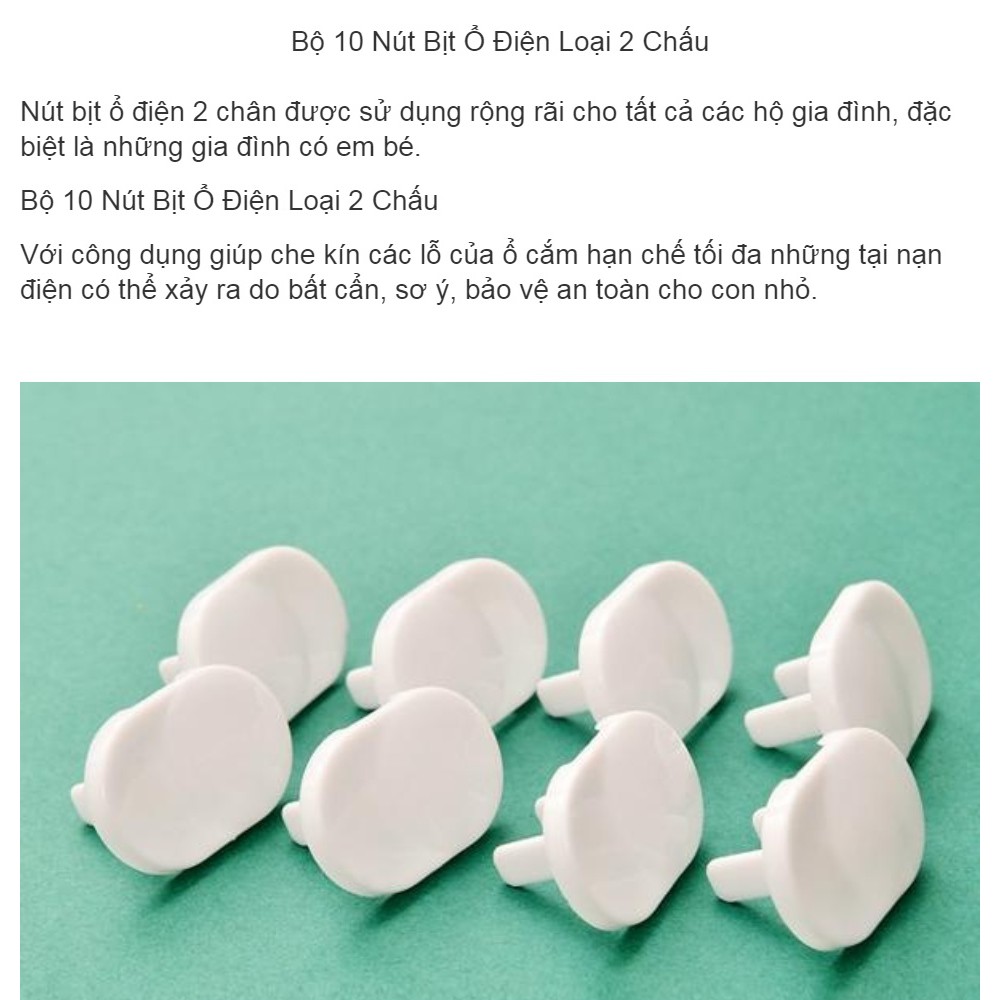 [HCM] SET 10 BỊT Ổ ĐIỆN - NÚT BỊT Ổ CẮM ĐIỆN BẢO ĐẢM AN TOÀN CHO TRẺ NHỎ (2-3 CHẤU)
