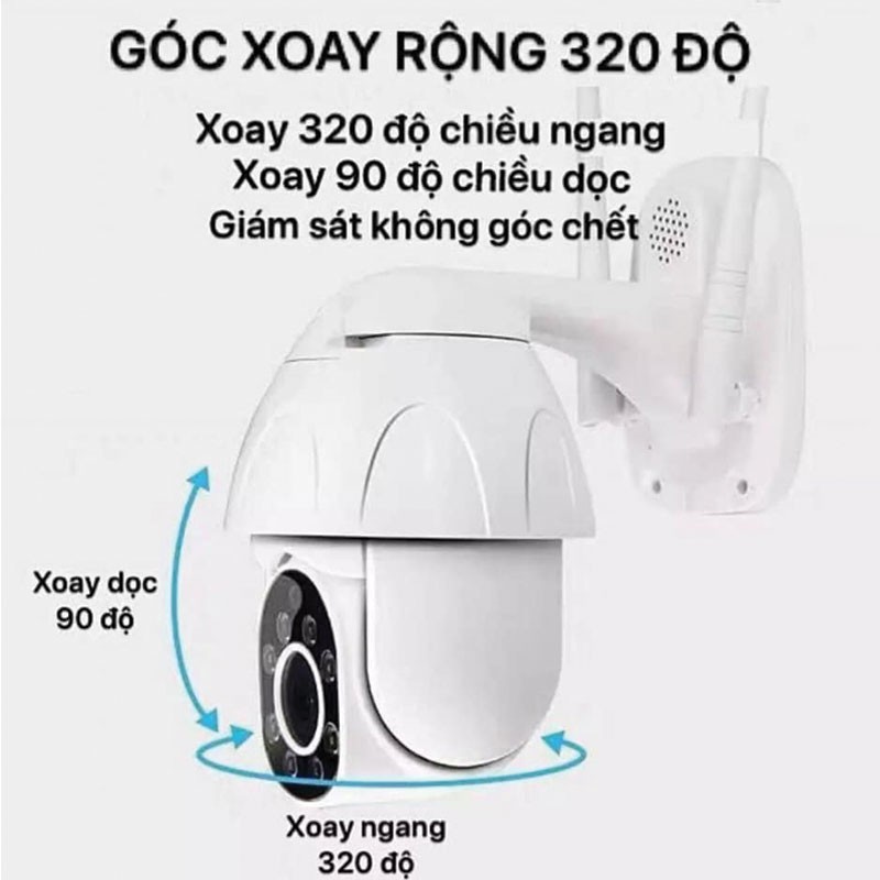 Camera yoosee PTZ ngoài trời  2.0 mpx- xem đêm có màu- góc xoay 320 độ- đàm thoại 2 chiều