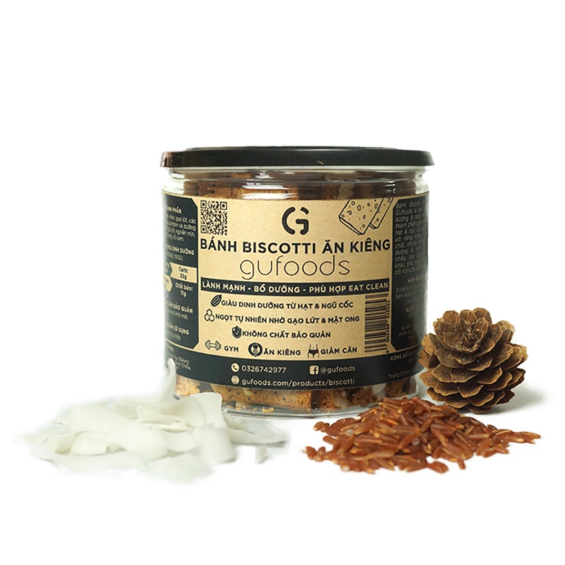 [Mã 267FMCGSALE giảm 8% đơn 500K] Bánh Biscotti ăn kiêng GUfoods - Lành mạnh - Bổ dưỡng - Phù hợp Eat clean | BigBuy360 - bigbuy360.vn