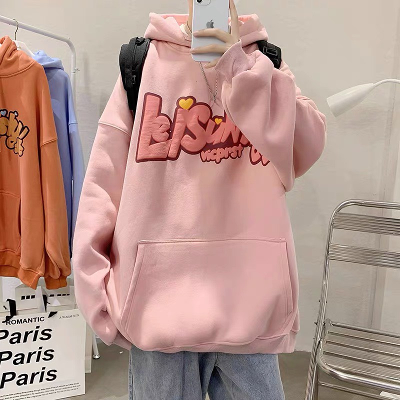 Áo hoodie in hình vải nỉ bông unisex cực xinh | BigBuy360 - bigbuy360.vn