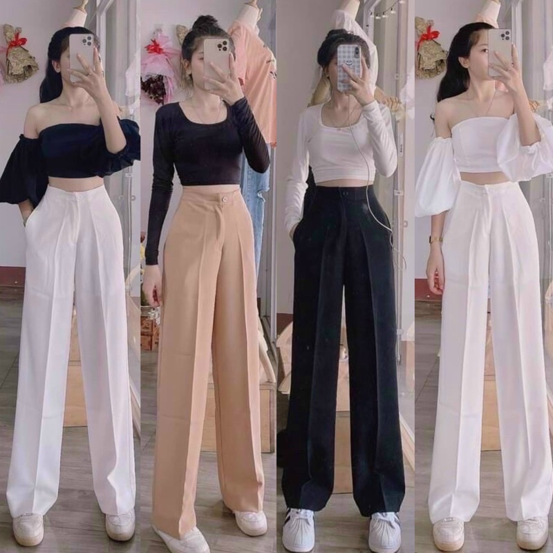 Quần Tây ống rộng suông nữ