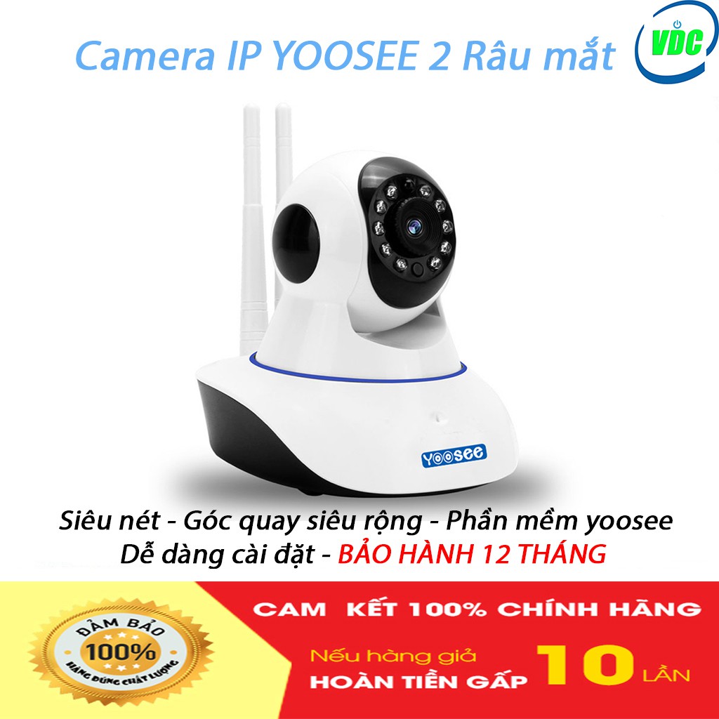 Camera IP YOOSEE 2 Râu mắt 1.0 - Siêu nét - góc quay rộng - Dễ dàng cài đặt