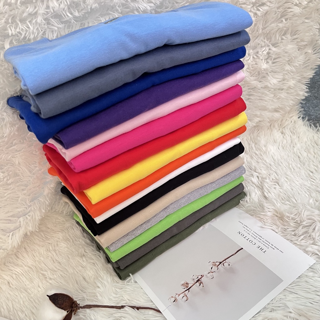 Áo thun trơn HOS - form rộng unisex, vải 100% thun cotton chất đẹp