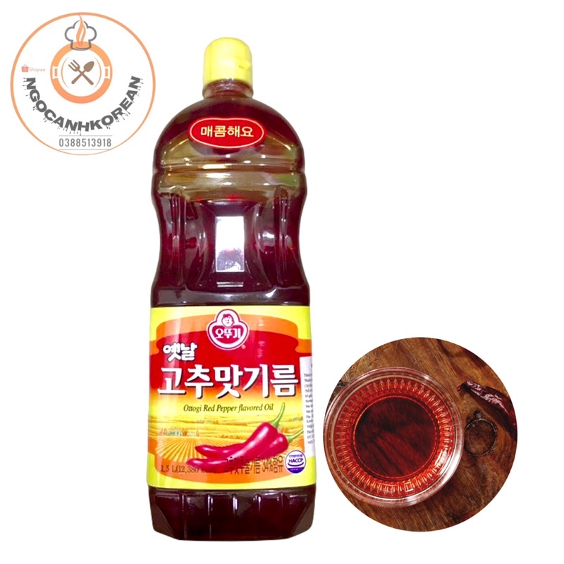 Tinh Dầu Ớt Cao Cấp Nấu Mỳ Cay Cấp Độ Ottogi Can 1,5L