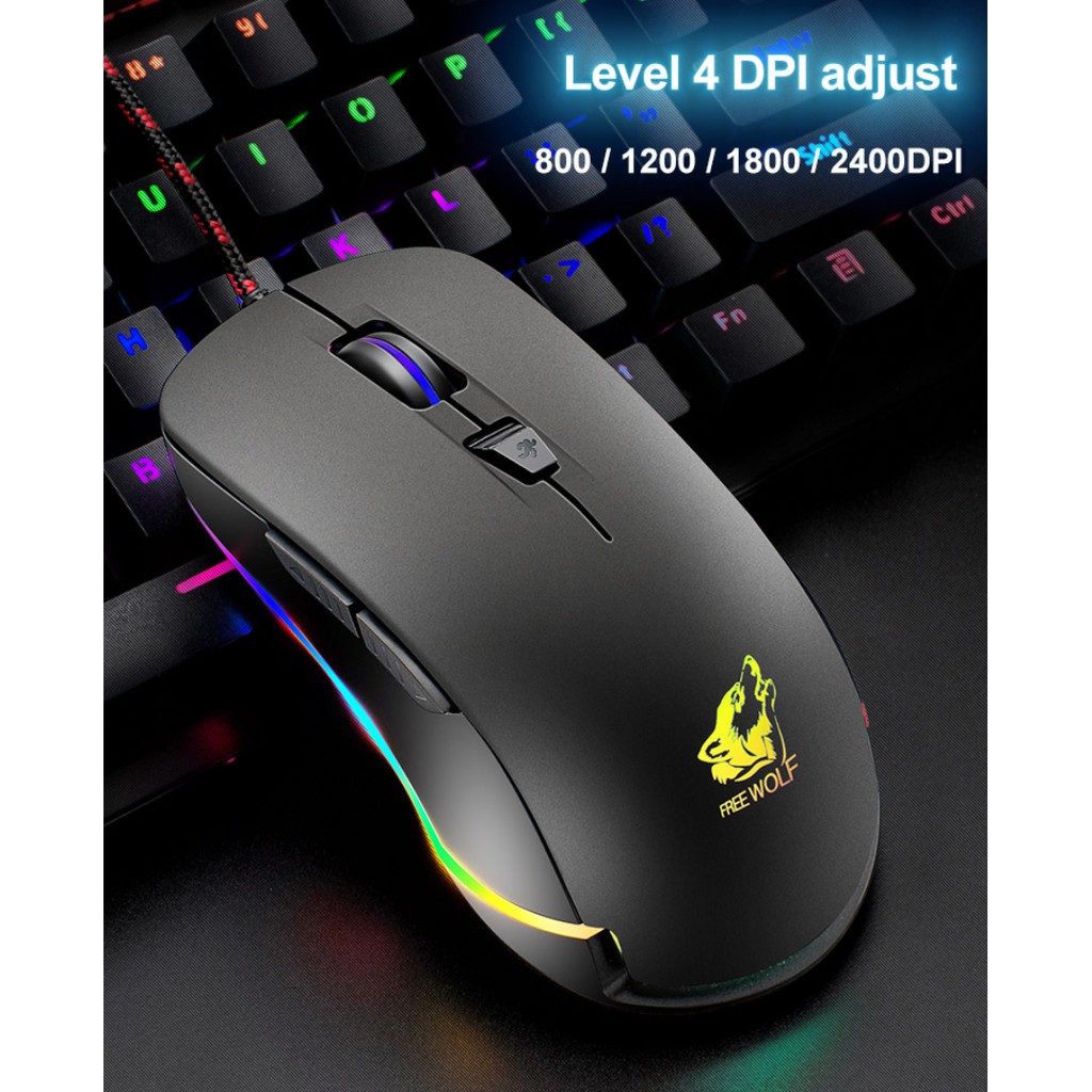 Chuột Máy Tính Game ❤️FREESHIP❤️ Chuột Gaming V6 Led RGB Chỉnh Được Chế Độ Led, Chuột Máy Tính Gaming