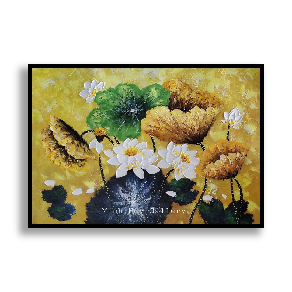 SEN HẠ - TRANH SƠN DẦU TREO PHÒNG KHÁCH HOẠ SỸ VẼ THỦ CÔNG 85x65cm