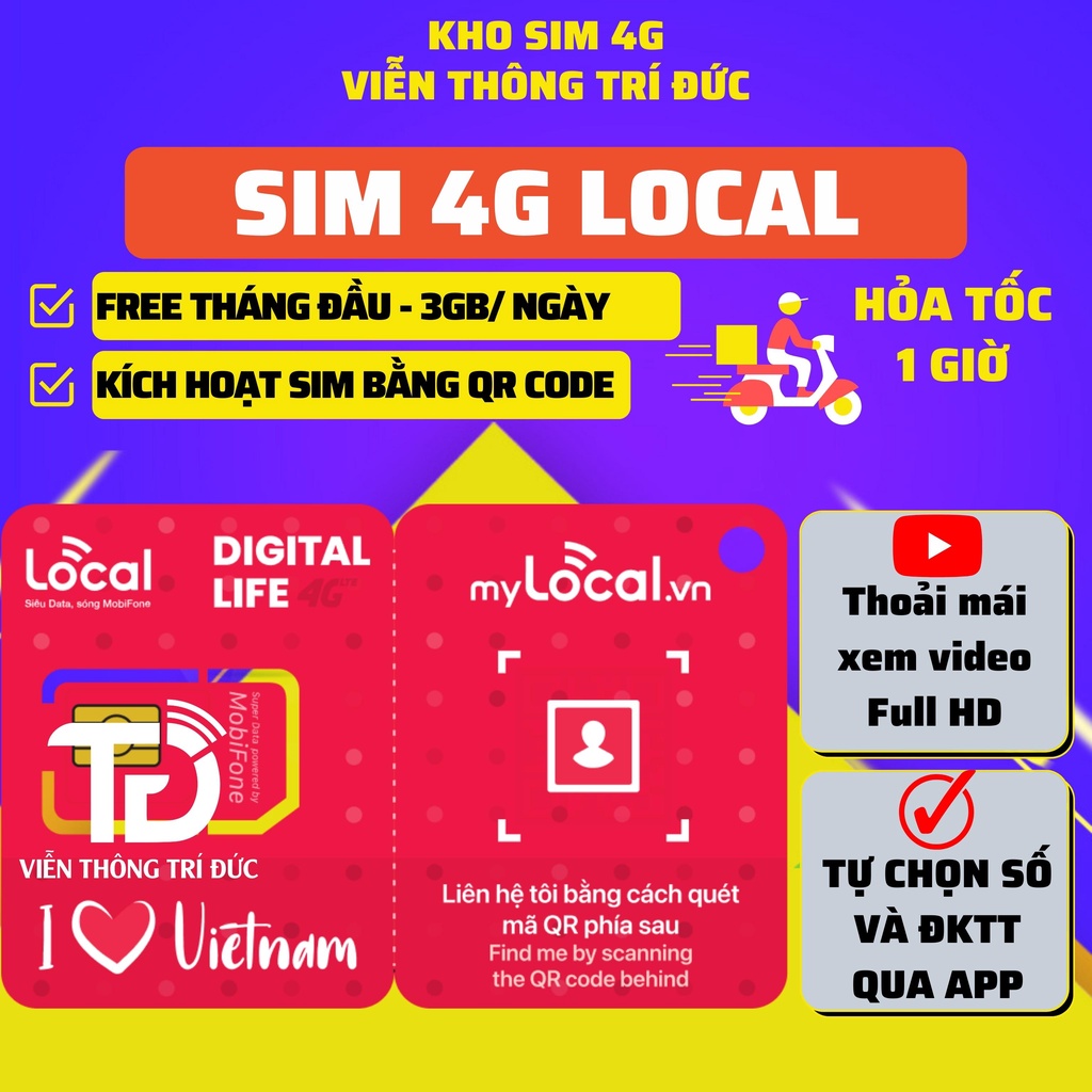 [Tặng Que Chọc Sim] Sim 4G Local Sóng Mobifone - A50 Free 1 Tháng/ A89 Free 2 Tháng - Data Không Giới Hạn, Gọi Miễn Phí