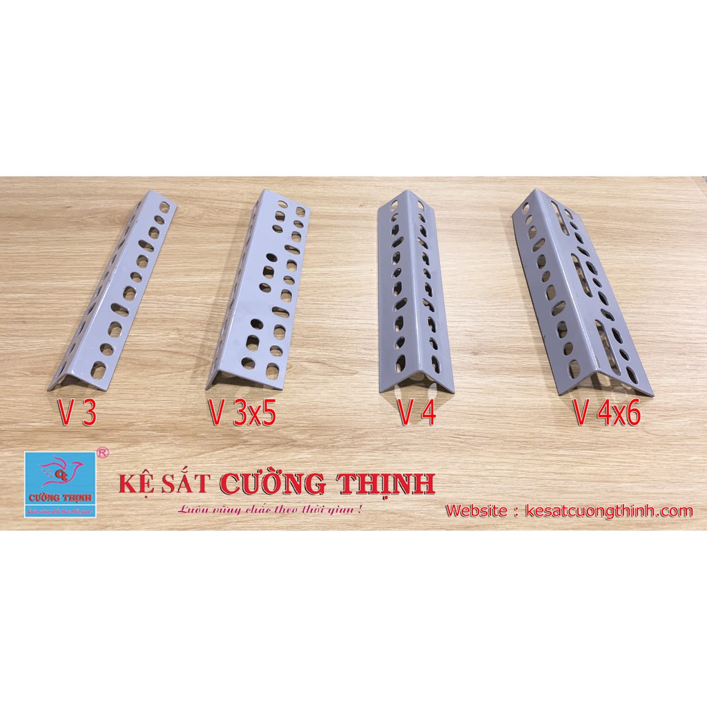 Sắt V lỗ (V3 dài 1m, dày 1,6mm) - Thanh sắt V3x3, sắt V lỗ đa năng, kệ trưng bày hàng hoá, kệ sắt V lỗ...