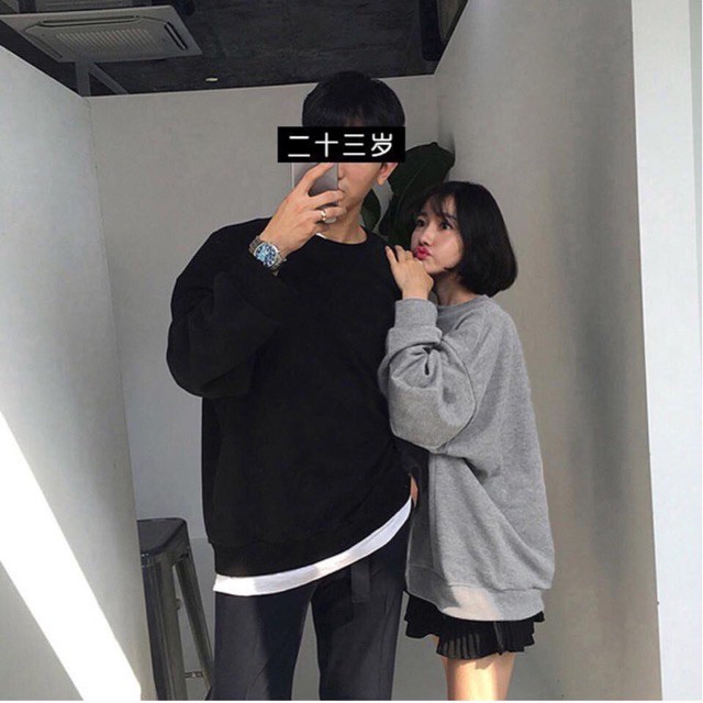 Áo sweater trơn nam basic nhiều màu sắc form dài dáng rộng unisex nam nữ MAYLANSTORE