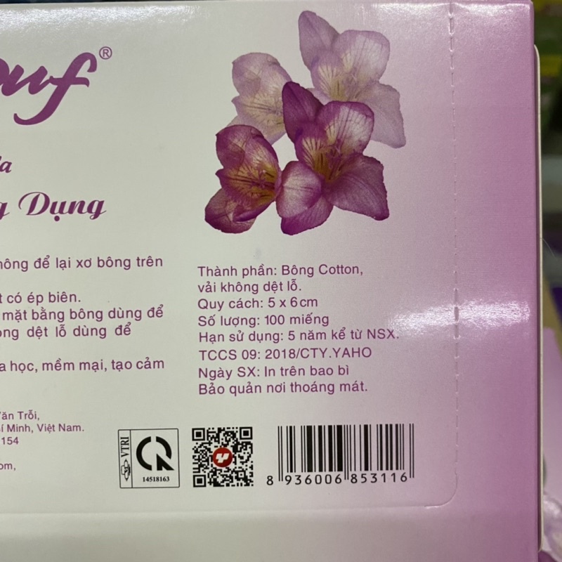 Bông tẩy trang Pop-Puf hộp 100 miếng