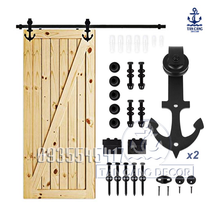 Phụ kiện Cửa Lùa Barn Door Hình Mỏ Neo