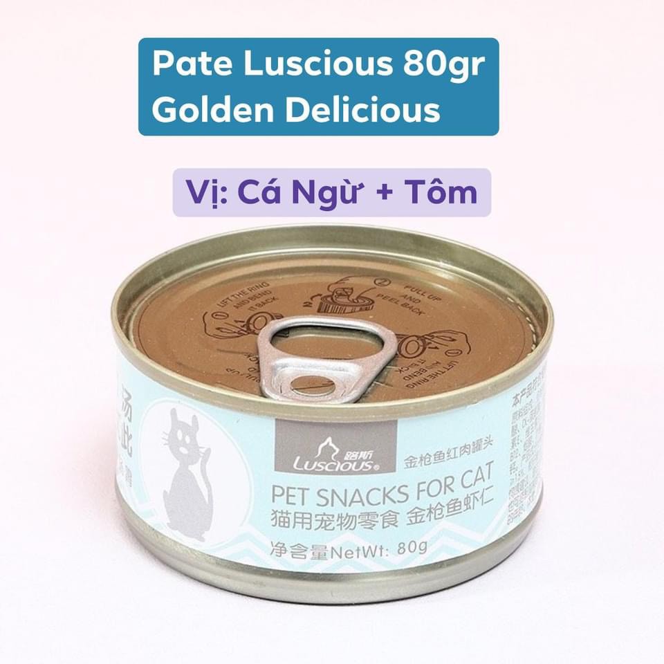 Pate Thịt Hộp Lon 80Gr Thương Hiệu Luscious Cho Mèo - Hương Vị Thơm Ngon - Chất Lượng Đảm Bảo Từ Thương Hiệu Lớn